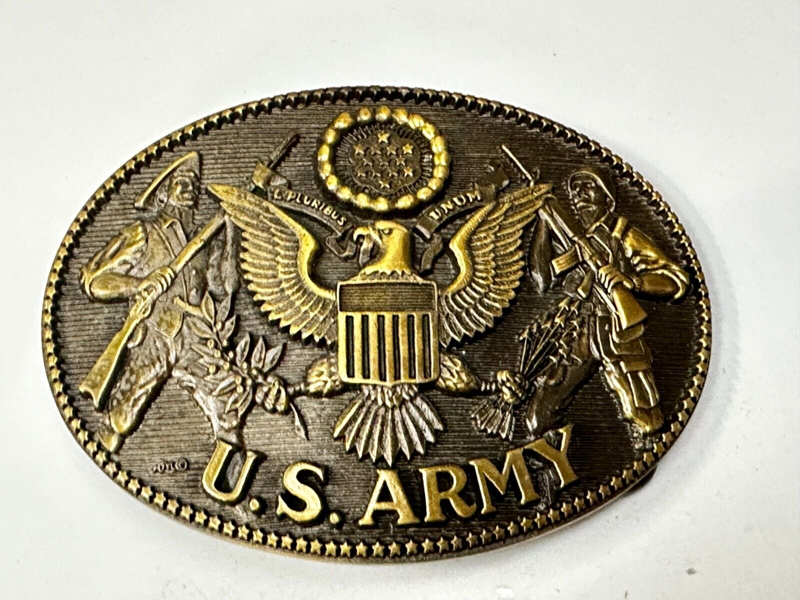 US Army United States Patriotic Eagle Emblem Montana Silversmiths Belt Buckle