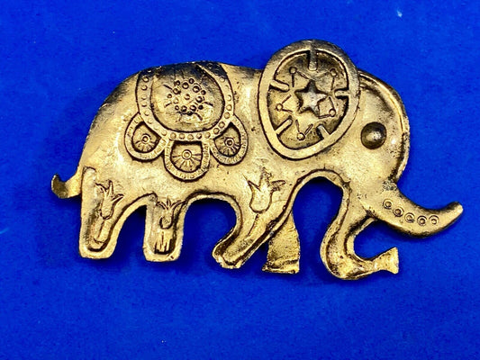 Vintage Elephant Cut Out Belt Buckle, Flowers & Stars,  Focus And Sensuality 
