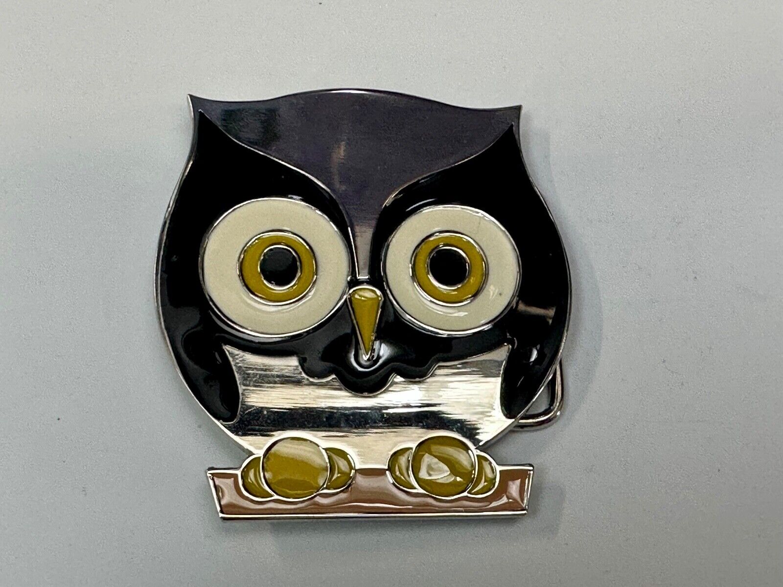 Adorable Perched OWL - Big Eyed Animal Lovers cutout belt buckle