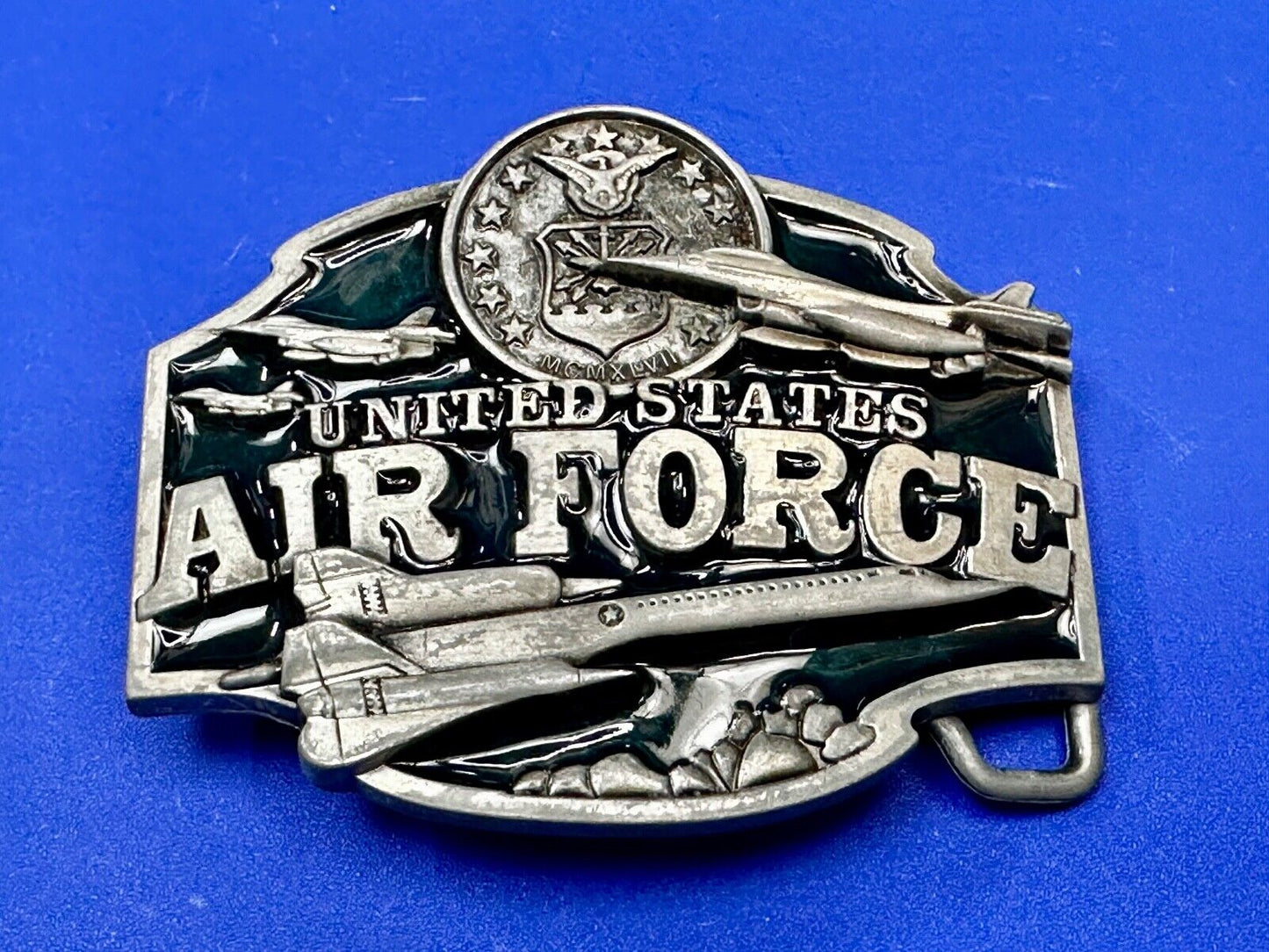 United States Air Force Raised Dimensional Plane Emblem Belt Buckle
