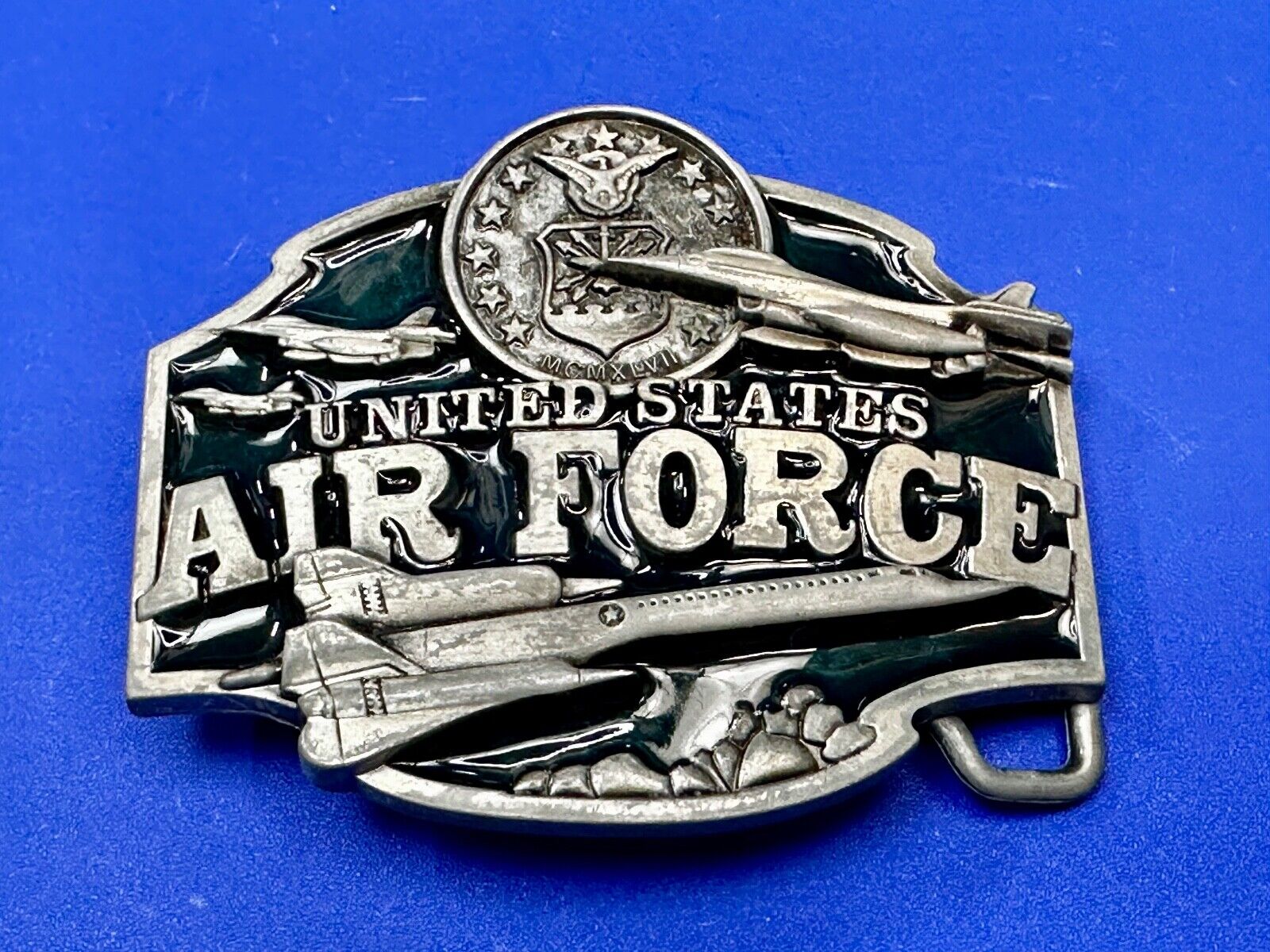 United States Air Force Raised Dimensional Plane Emblem Belt Buckle