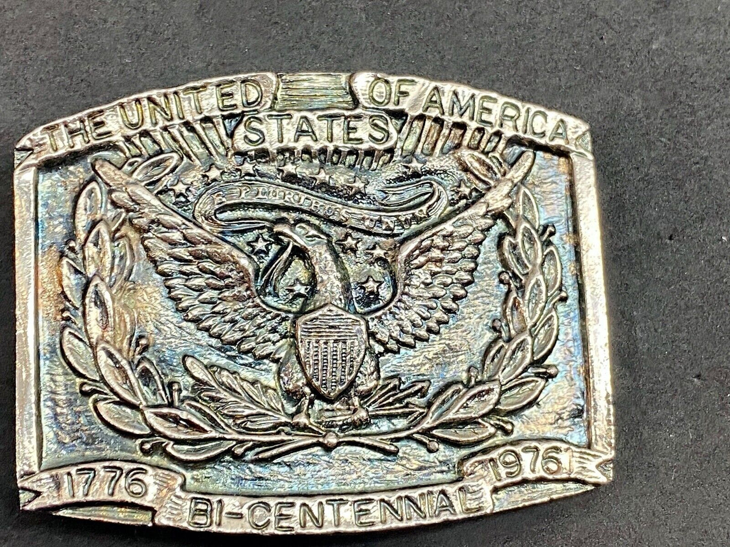 1776 Bi-Centennial celebration of USA belt buckle by Dina & Hicks Los Altos 