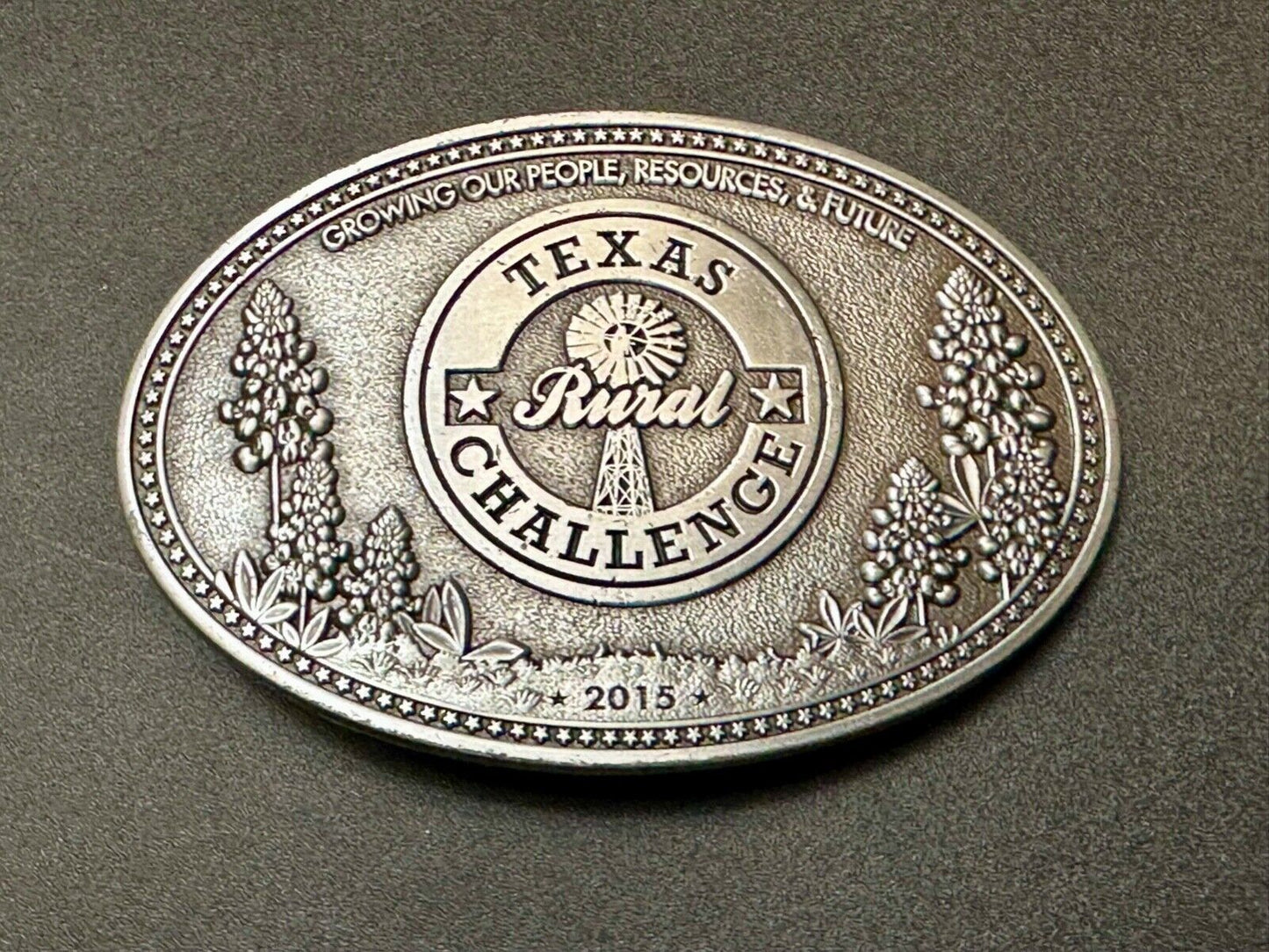 Texas Rural Challenge Growing our people, resources and future 2015 belt buckle