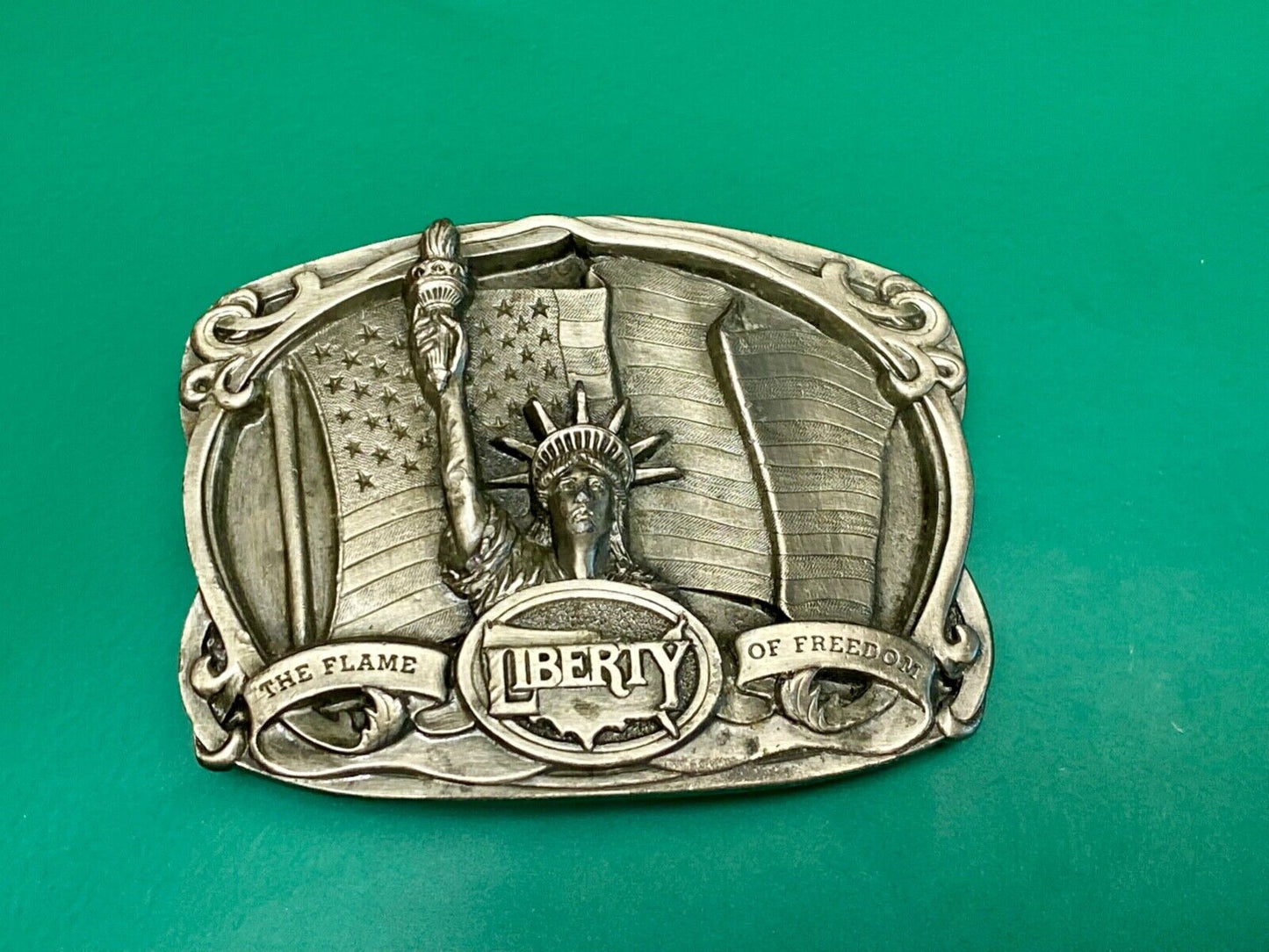 The Flame of Freedom - Statue of Liberty commemorative 1985 bergamot belt buckle