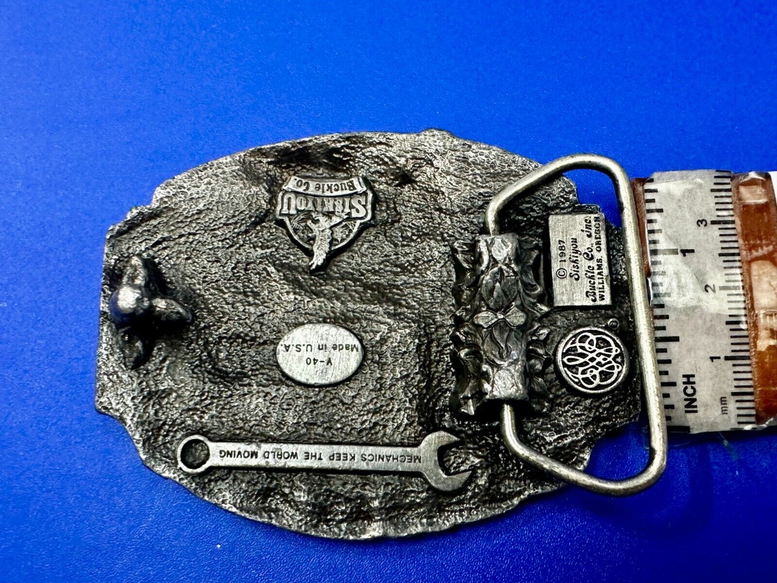 Auto Car Truck Mechanic Wrencher Garage Shop Owner Vintage Siskiyou Belt Buckle