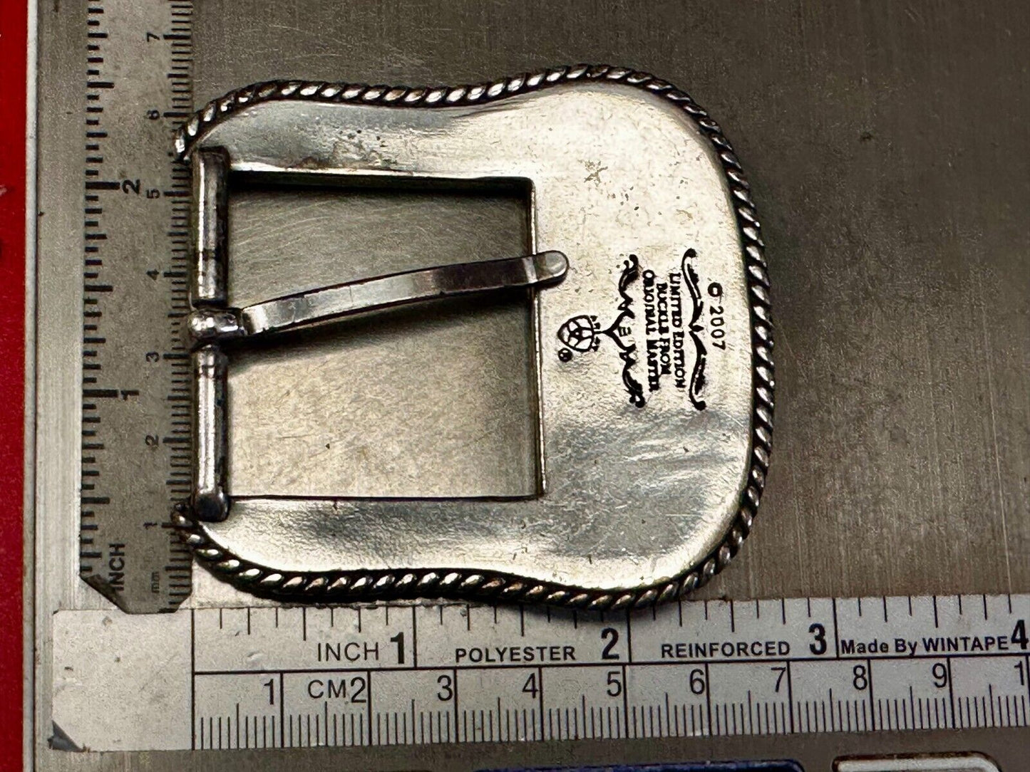 Ariat 2007 Ranger Style Detailed Flower Swirl Rope Outlined Belt Buckle