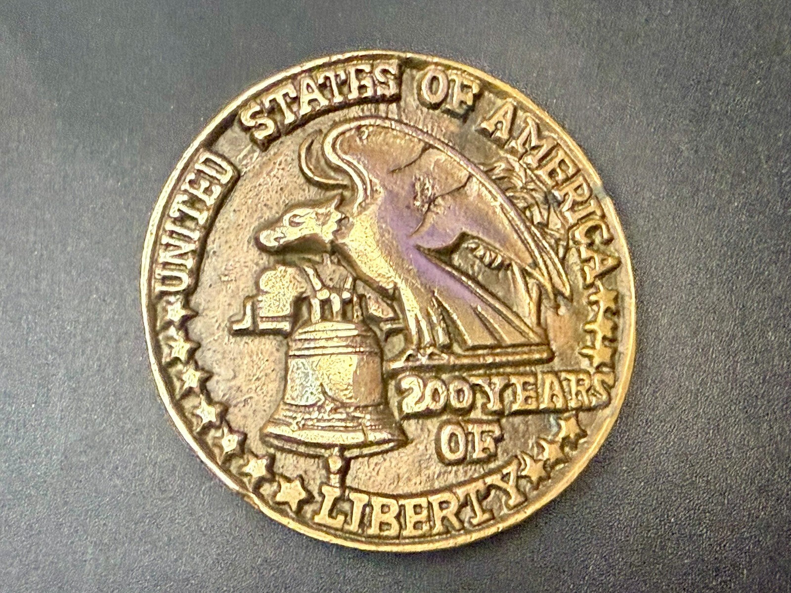United States Of America 200 Years Of Liberty Solid Brass Belt Buckle Taiwan
