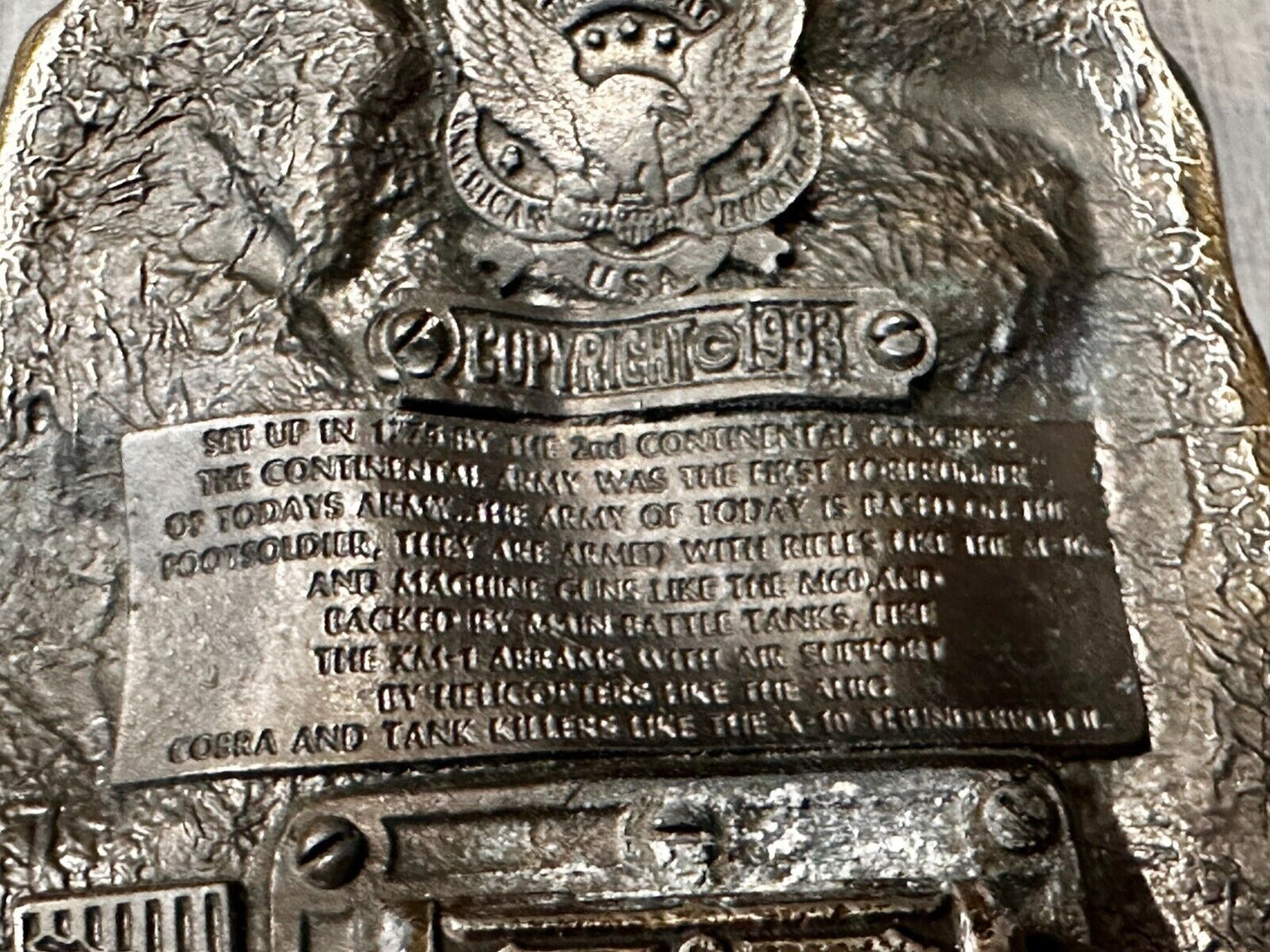 US Army Fire Power The Great American Buckle company Vintage Tank Helicopter