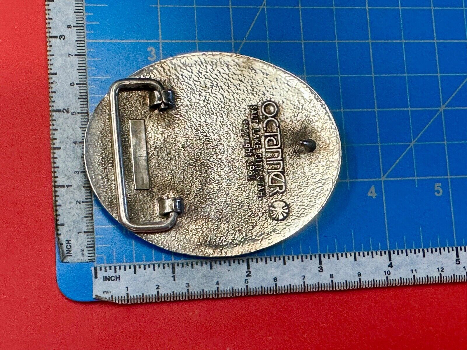 Amoco Oil Gas Mining Fuel Company logo Vintage 1981 belt buckle by by OC tanner