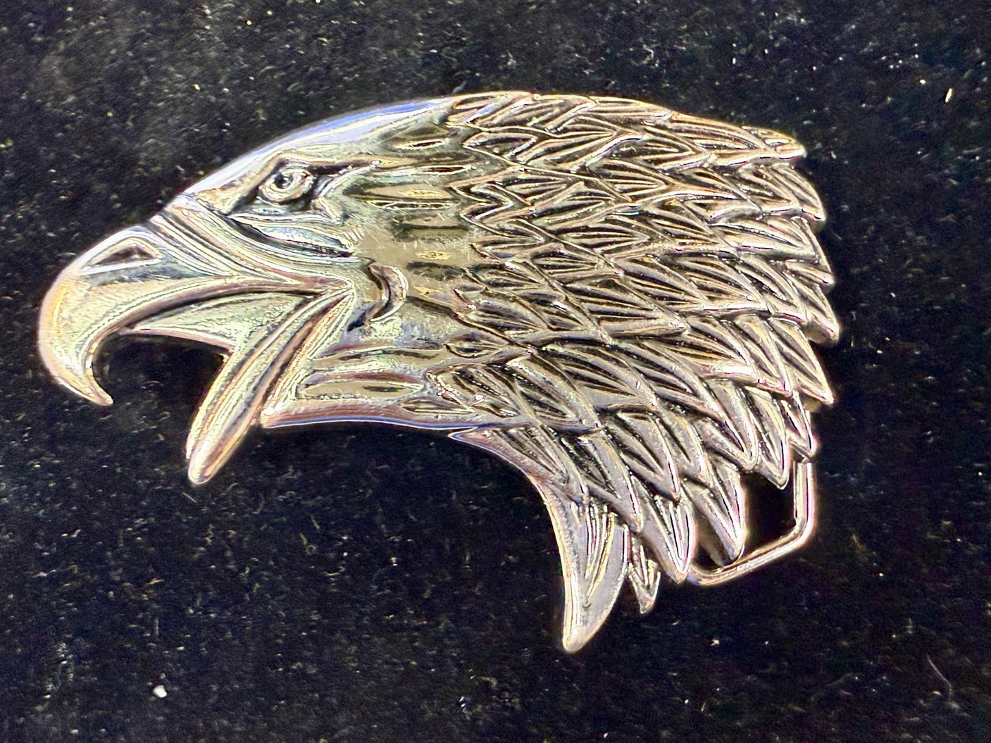Attacking Eagle Head Figural Cutout Silver Color Western Belt Buckle