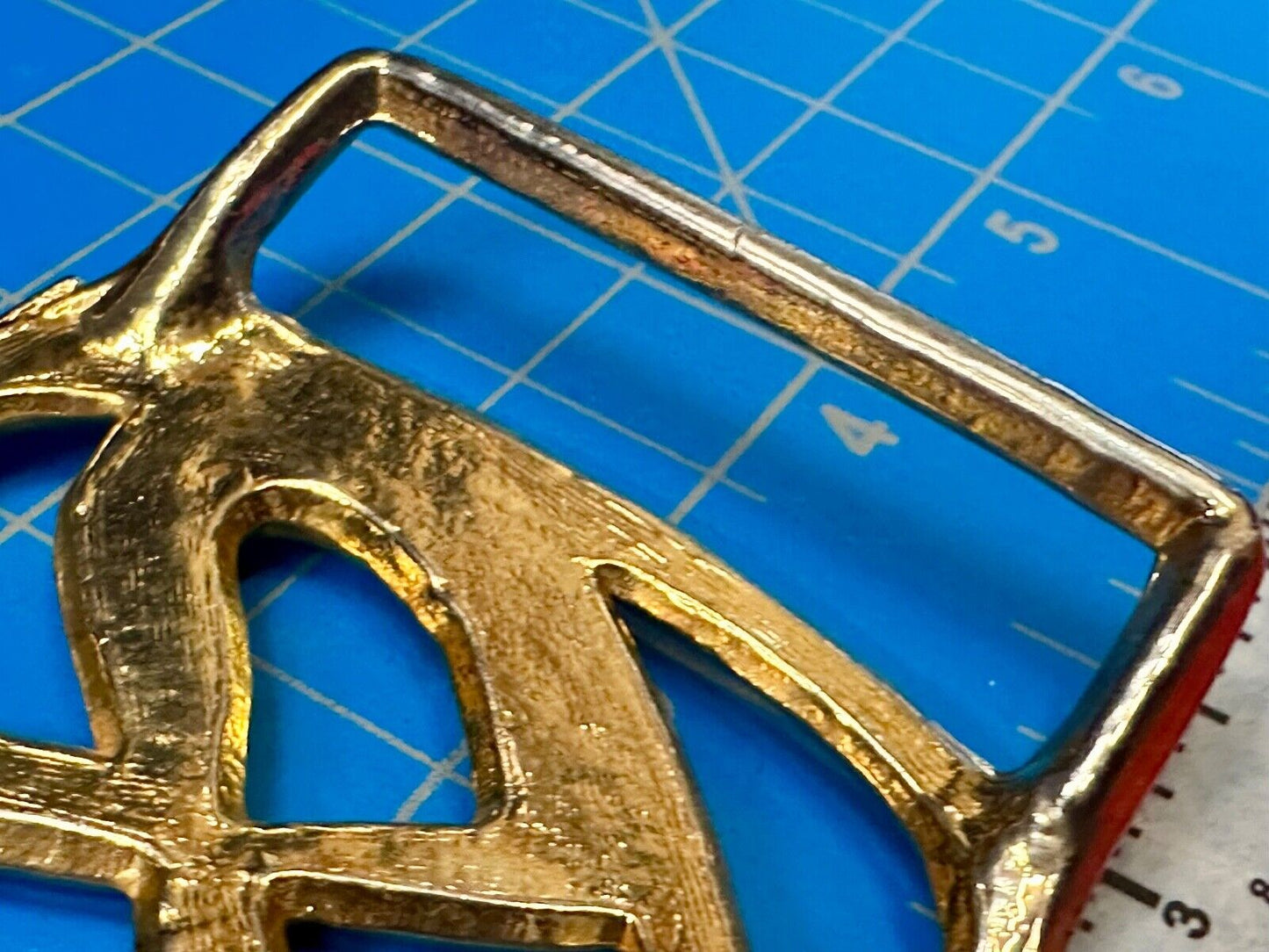 Abstract gold color Two Women touching palms  - Hippy see through belt buckle