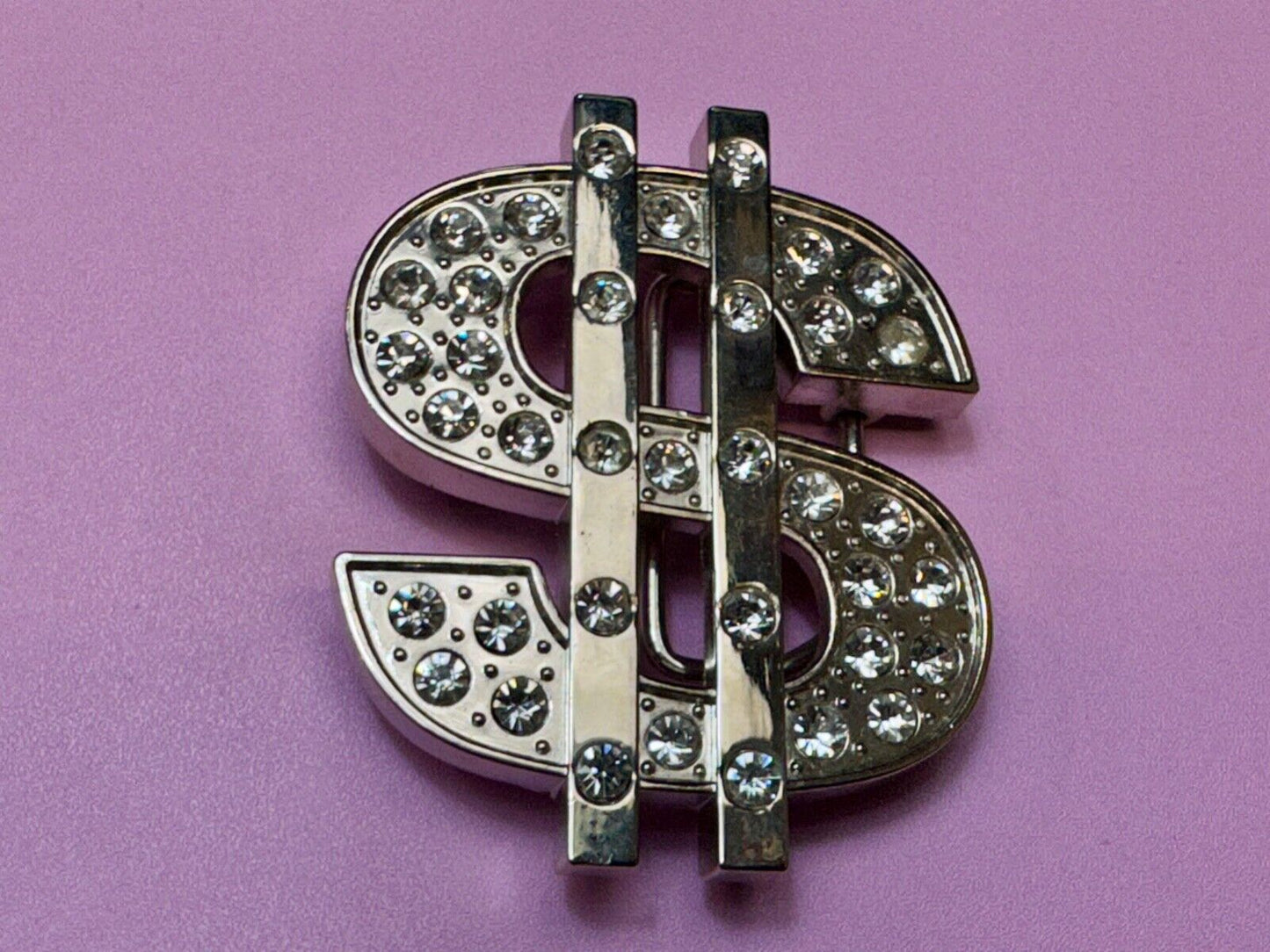 All about the $ - Jeweled Rhinestone covered Dollar Sign money cutout belt buck
