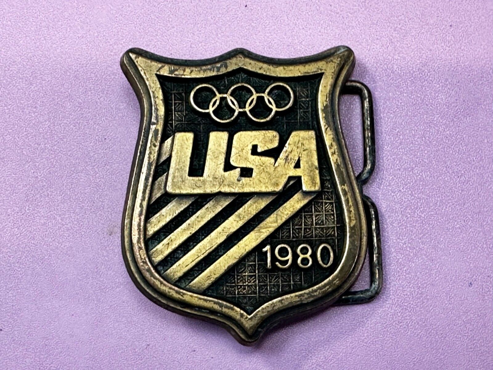 1980 USA Olympic Committee Vintage Paul Rollins Belt Buckle by RJ