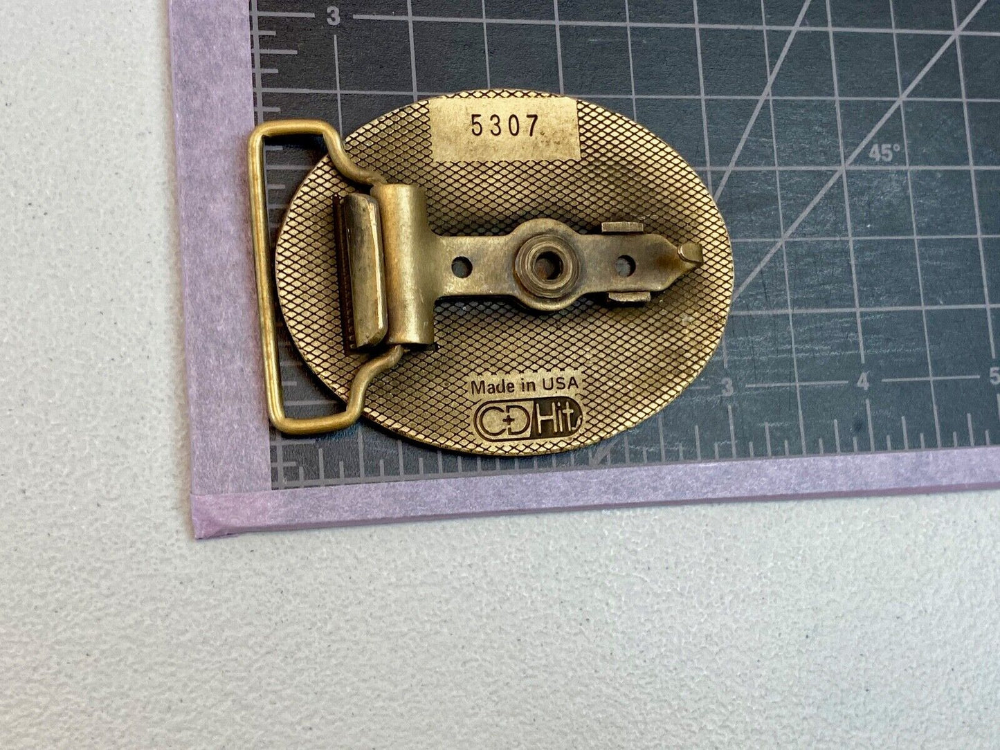 ARC Buy American C+D Hit 1980's Enamel Advertising Numbered USA Belt Buckle 