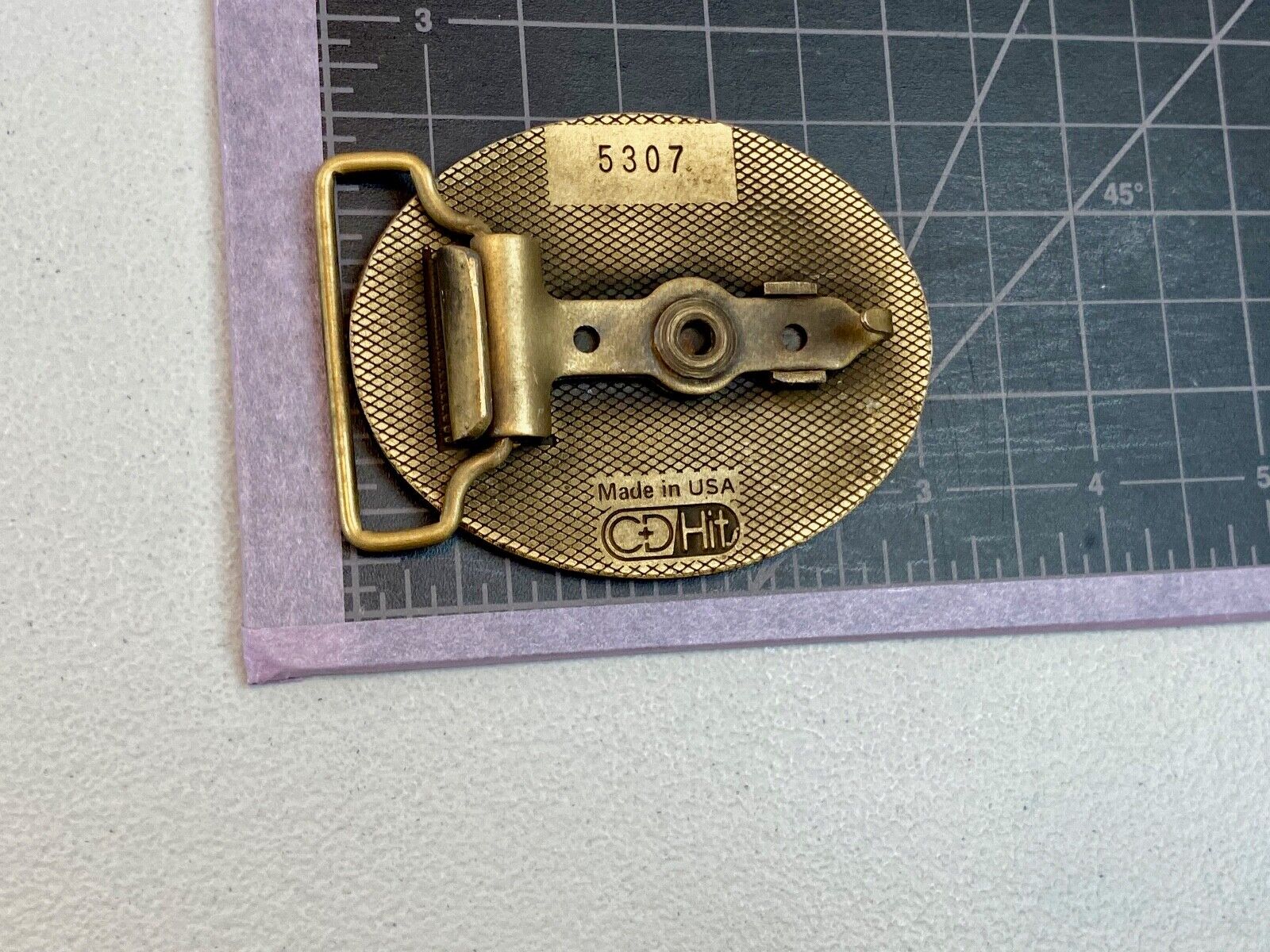 ARC Buy American C+D Hit 1980's Enamel Advertising Numbered USA Belt Buckle 