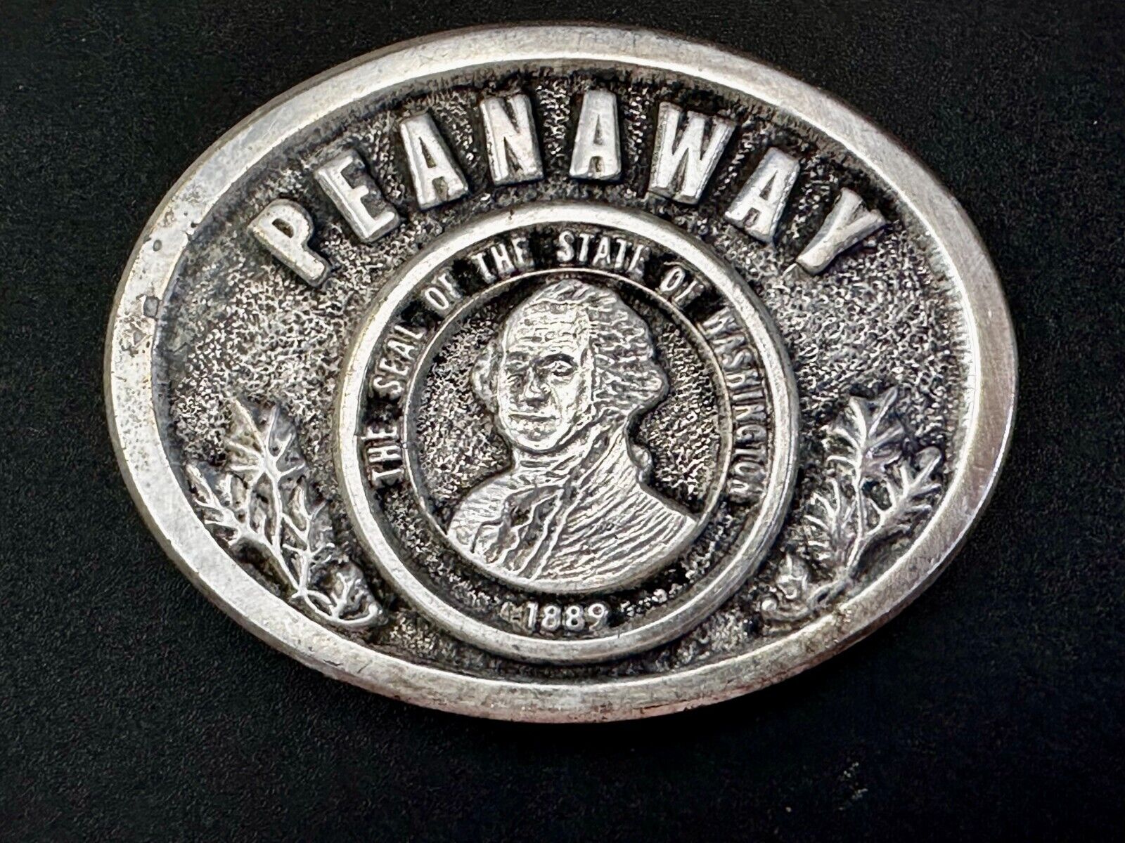 The Seal of the State of Washington 1889 Peanaway Vtg 1987 Collector Belt Buckle