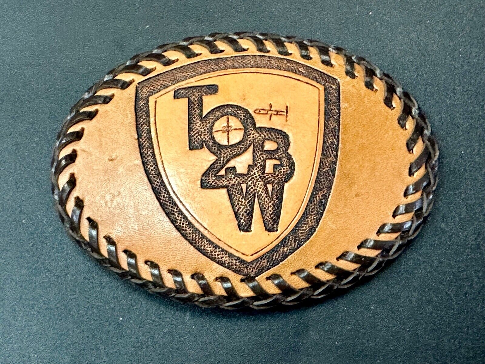 TOBW Vintage 1992 Handcrafted DEE #0009 Leather belt buckle