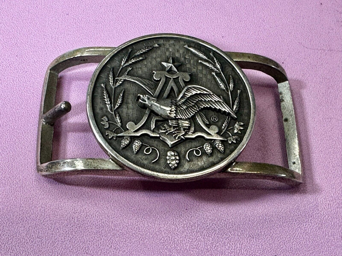 Anheuser Busch Beer Brewing Co Eagle Sterling Silver Belt Buckle