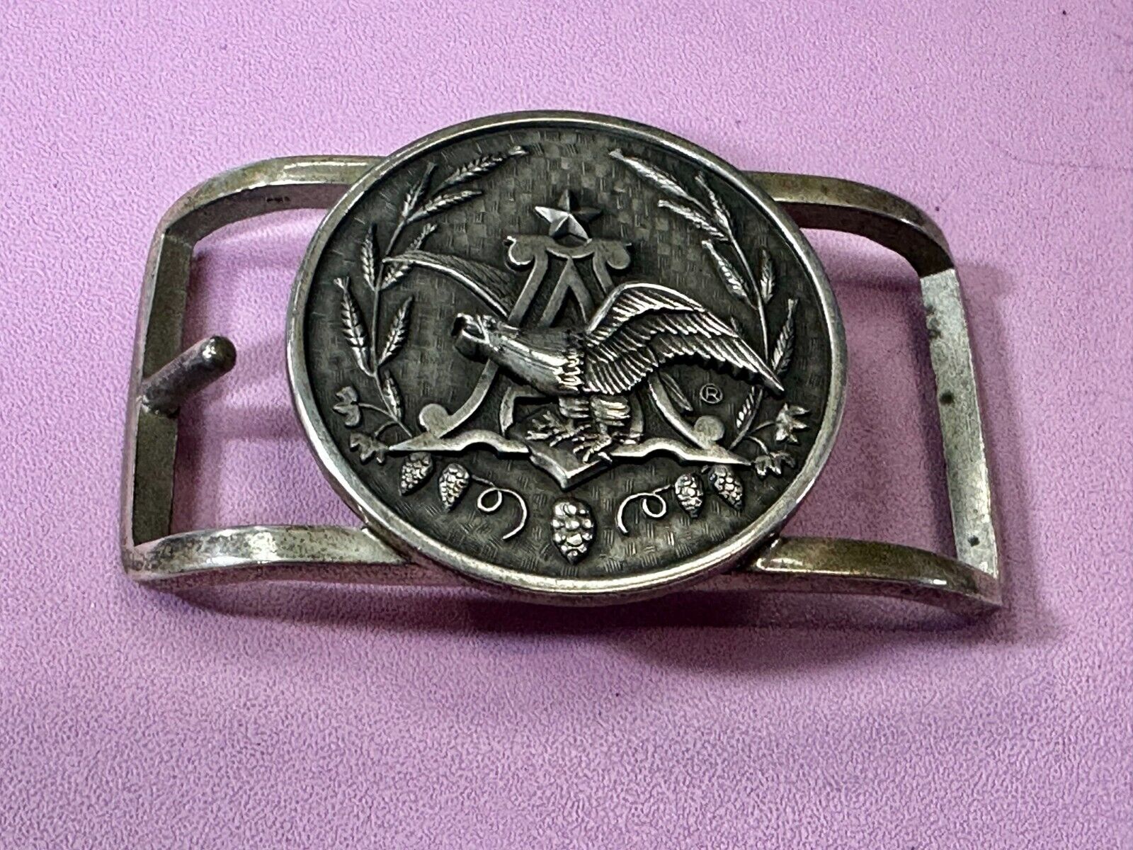 Anheuser Busch Beer Brewing Co Eagle Sterling Silver Belt Buckle