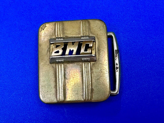 Vintage Art Deco Initials BMC belt buckle Deluxe Plate by Swank