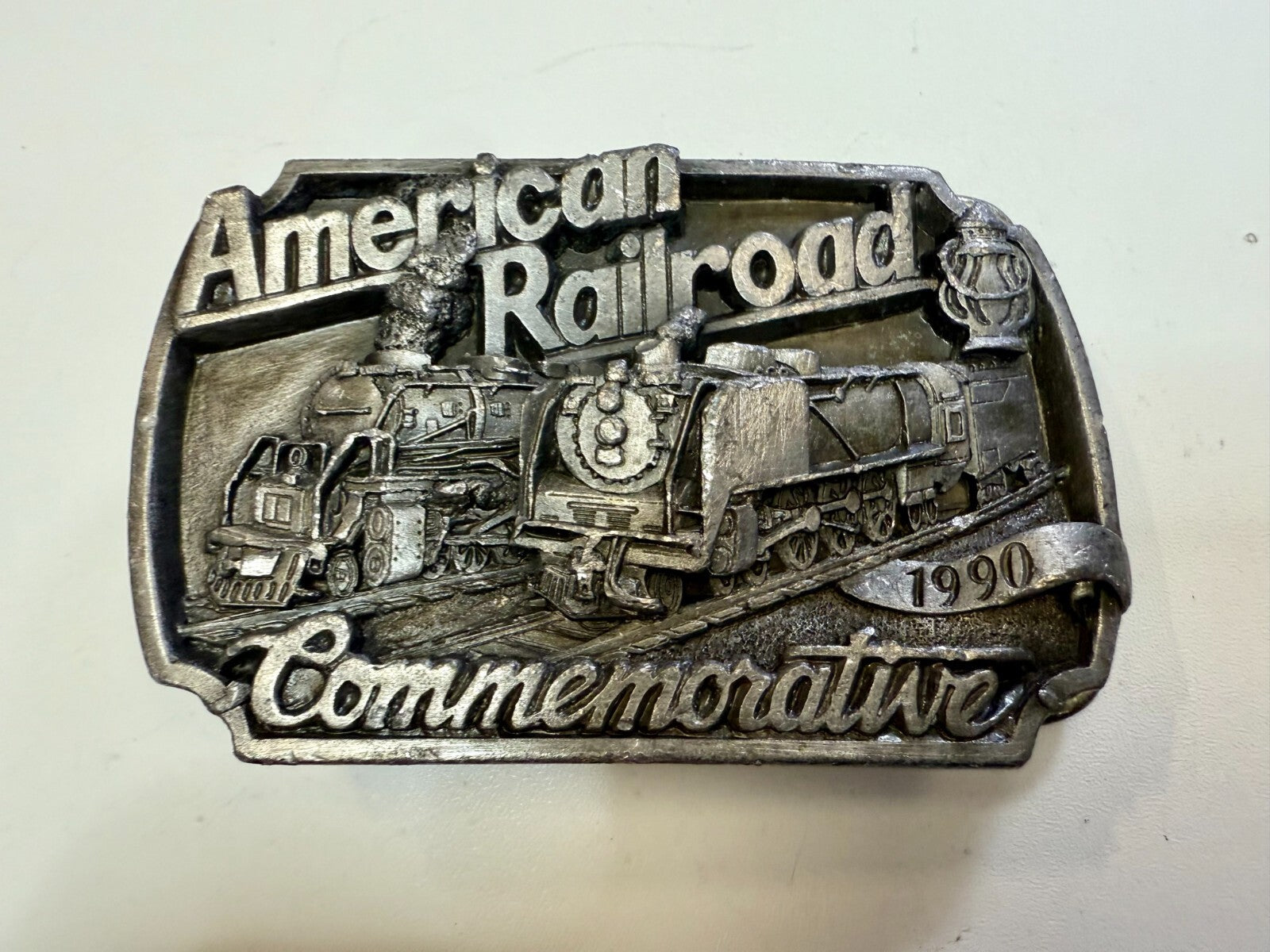 American Railroad Commemorative Locomotive Train 1990 Arroyo Grande Belt Buckle