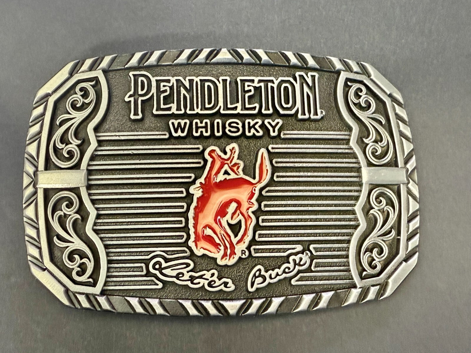 2025 Pendleton Whiskey Let'er Buck Rodeo Cowboy Montana Silversmiths Belt Buckle