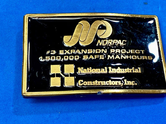 VINTAGE 1970s Norpac  NATIONAL INDUSTRIAL CONSTRUCTOR'S, INC. BUCKLE