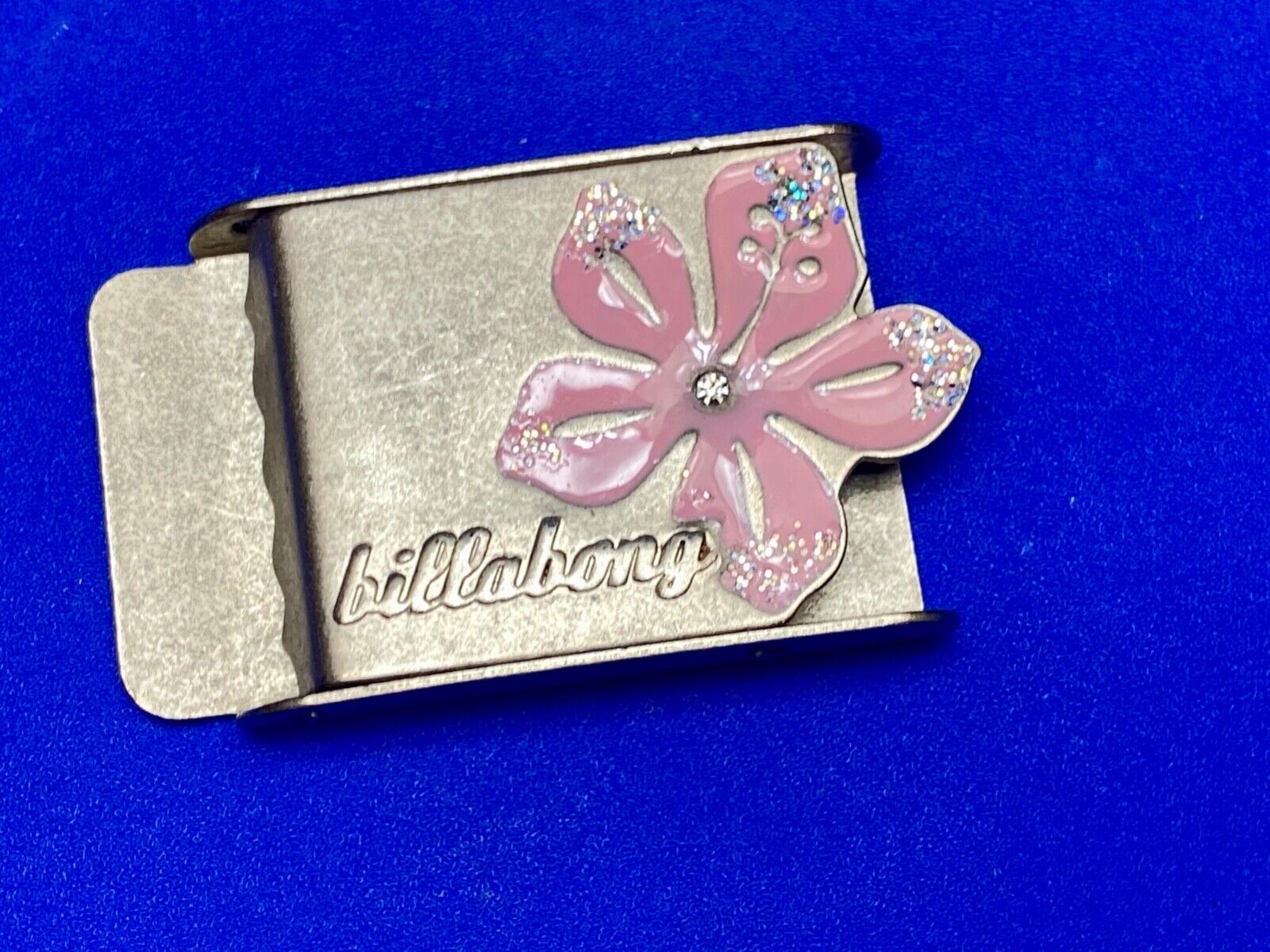 Billabong Belt Buckle Pink & Silver Jeweled Flower - Australian Surf Company