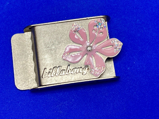 Billabong Belt Buckle Pink & Silver Jeweled Flower - Australian Surf Company