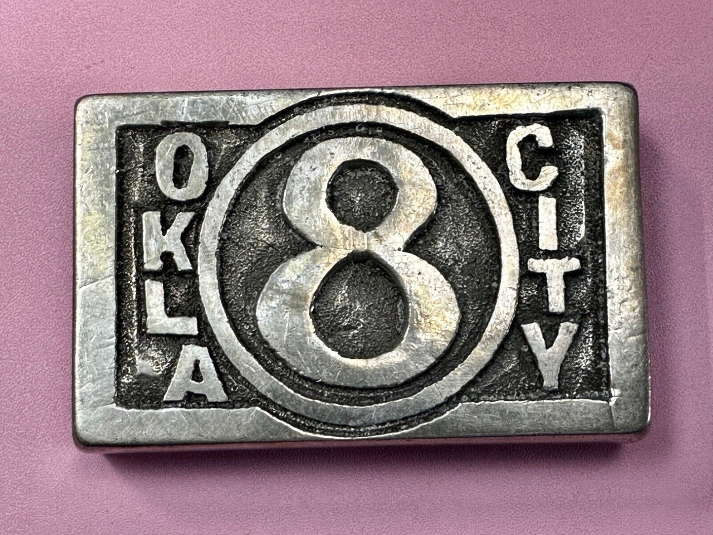 Tulsa Oklahoma City TV channel 8 Vintage J W  Taylor Custom Artisan belt buckle