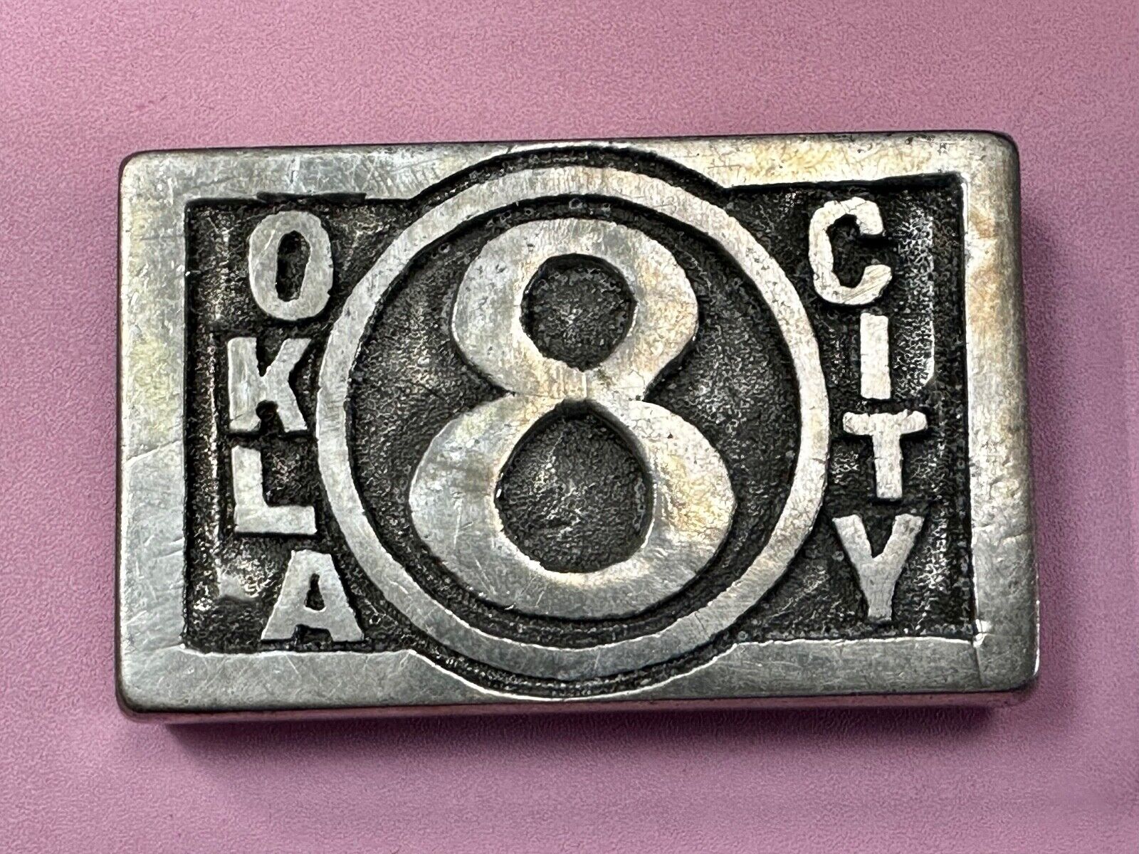 Tulsa Oklahoma City TV channel 8 Vintage J W  Taylor Custom Artisan belt buckle