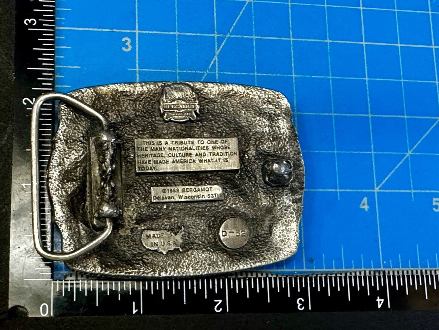 American by Birth Polish by the Grace of God Vintage 1988 Bergamot Belt Buckle