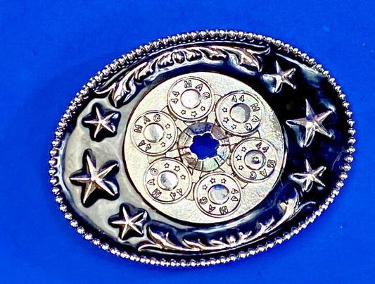 44 Mag Gun Collectors Bullets Drilled Centerpiece  Western Cowboys Belt Buckle