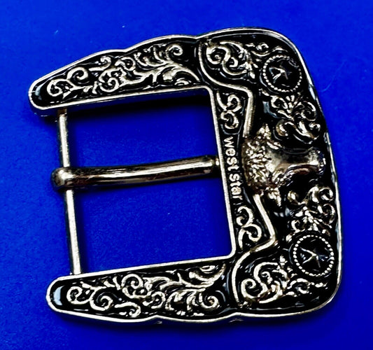 Texas Ranger Style Longhorn  Vintage Replacement Dress Belt Buckle West Star