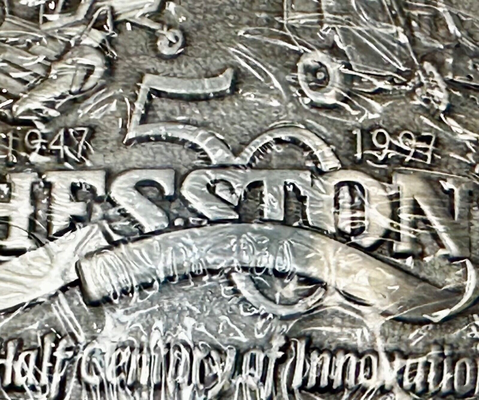 1997 ADM NATIONAL FINALS RODEO ADULT  NFR NOS 50 YEAR ANNIVERSARY BELT BUCKLE