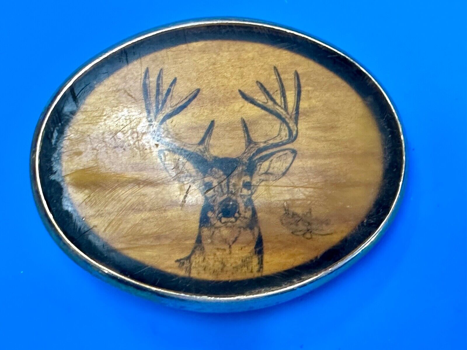 Deer Elk Buck Doe Gorgeous 1970s VON WEST Belt Buckle