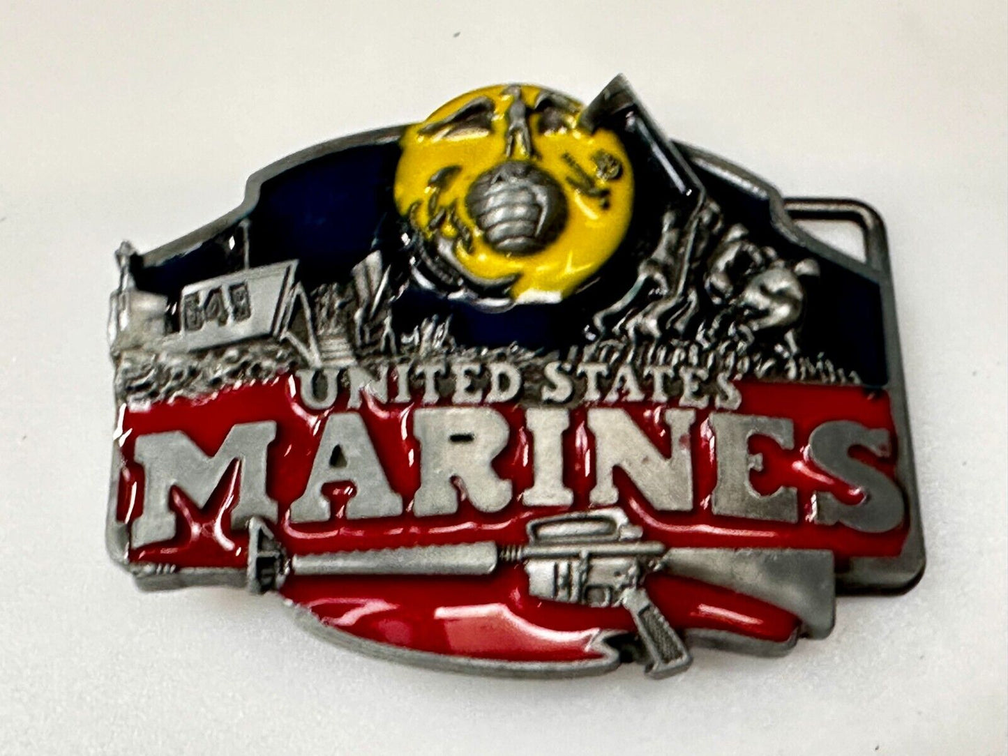 United States Marines Raised Colorful Patriotic Usa American Belt Buckle