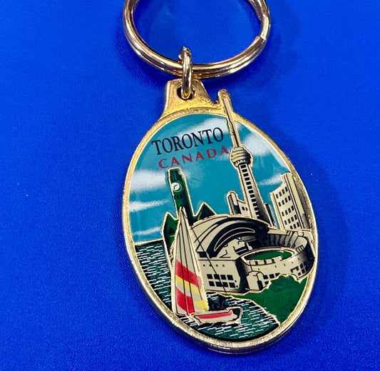 Toronto Canada gold tone CDF Souvenir Keychain - Key Ring Chain