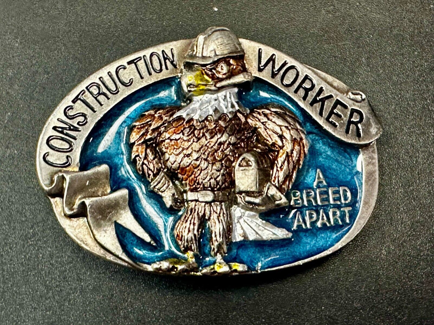 A Breed Apart Construction Worker Commemorative Vintage 1988 Belt Buckle