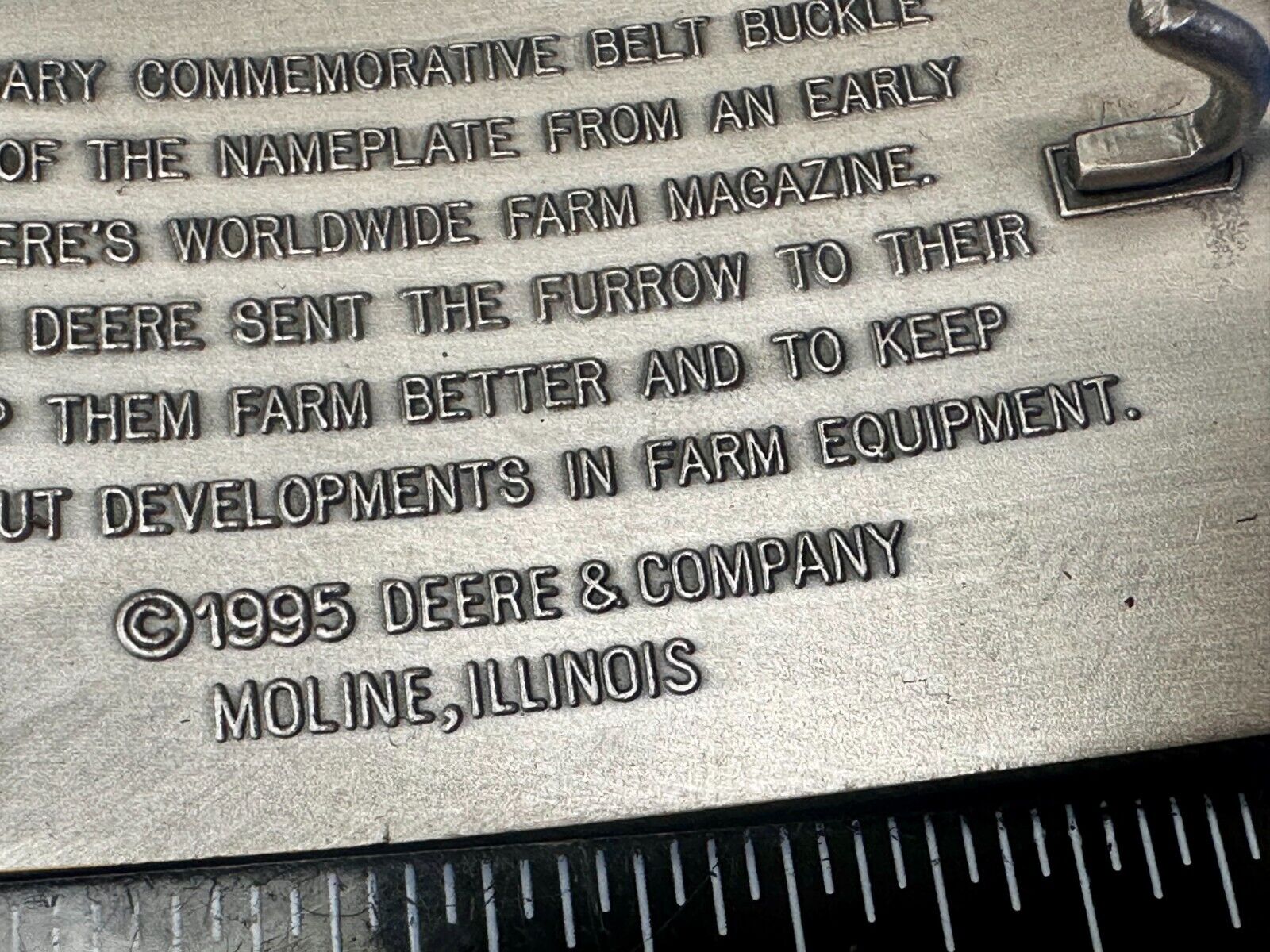 The Furrow A Journal For The American Farmer VTG 1995 NOS John Deere Belt Buckle