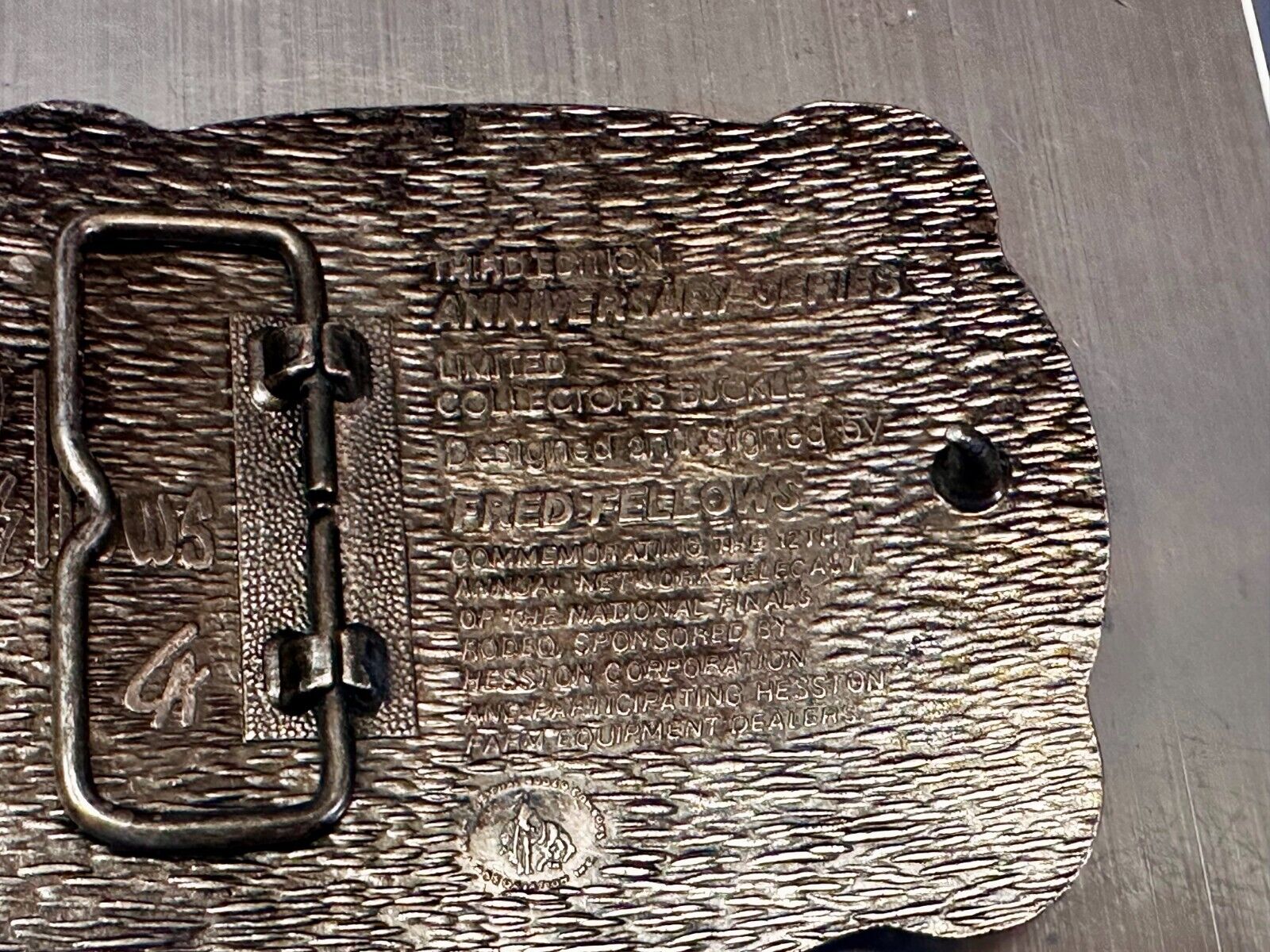 1985 Hesston NFR National Finals Rodeo Cowboys Western Belt Buckle