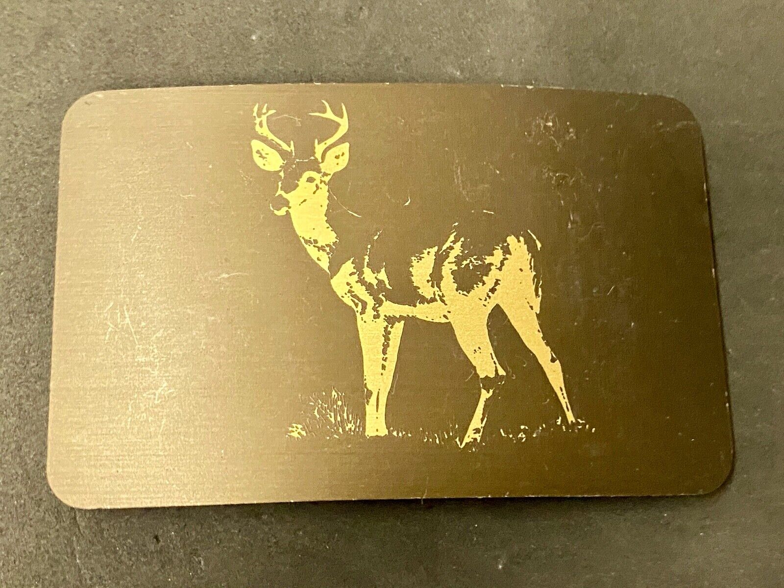 Vintage Artisan Artist drawing of deer buckle belt buckle 