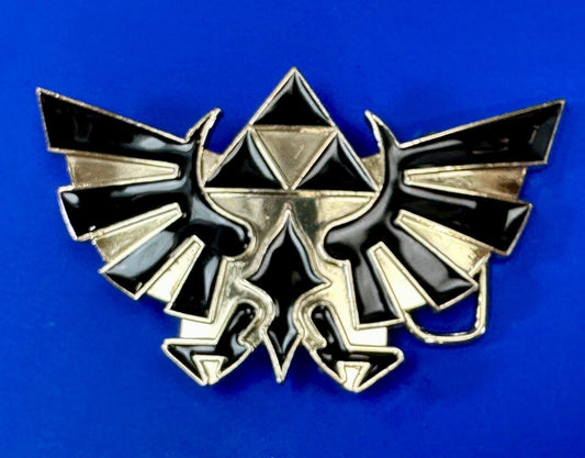 The Legend Of Zelda Black Golden Crest Triforce Nintendo 2008 Belt Buckle Hylian