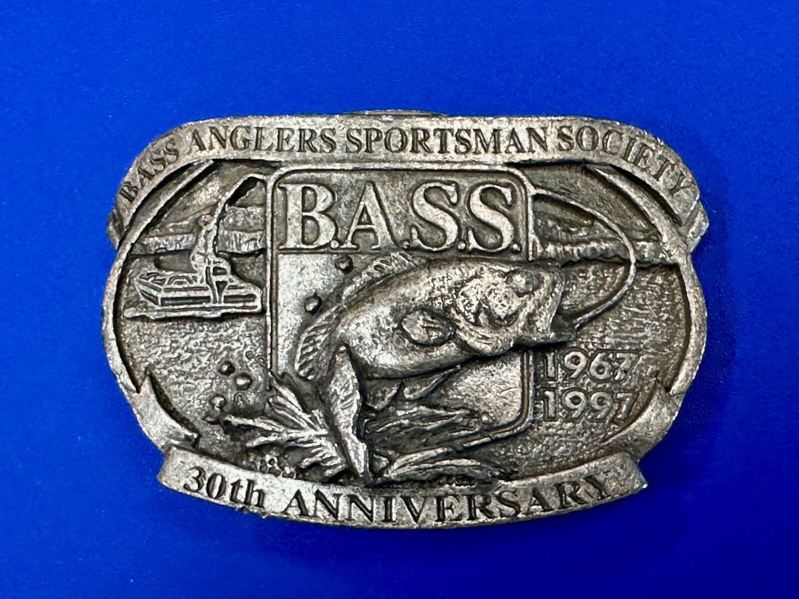 BASS 30th Anniversary Belt Buckle Bass Anglers Sportsman Society  - 1997