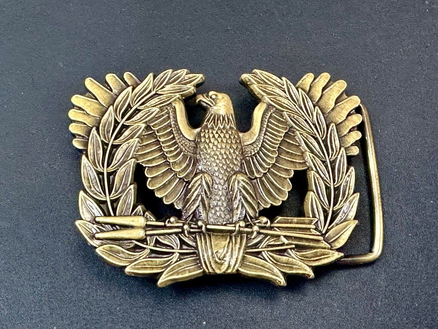 All American Emblem - Majestic Eagle, Arrows, Olive Branch cutout belt buckle