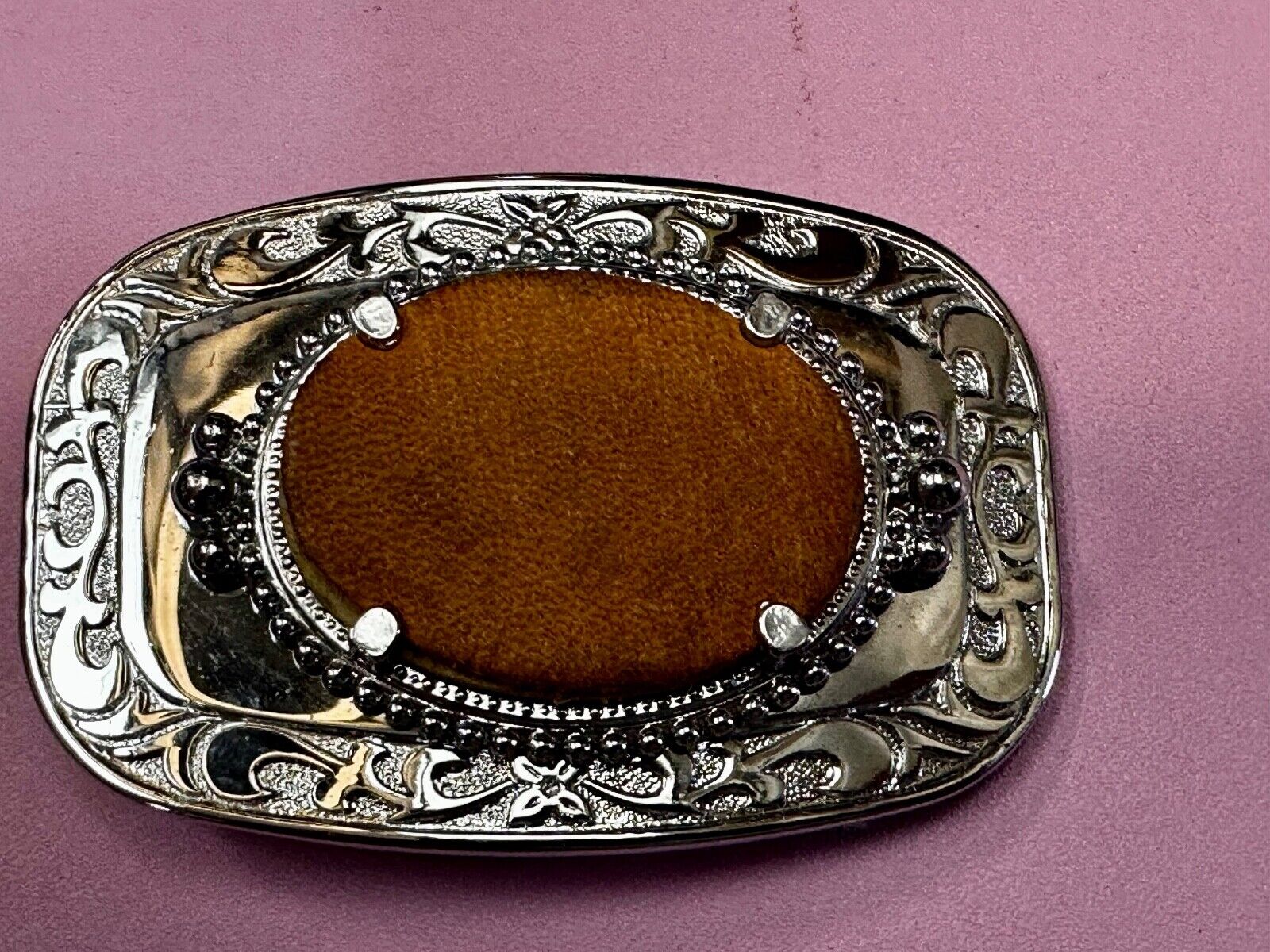 30 x 40 mm Silver Tone Horizontal Belt Buckle for your Cabochon Gem Stone