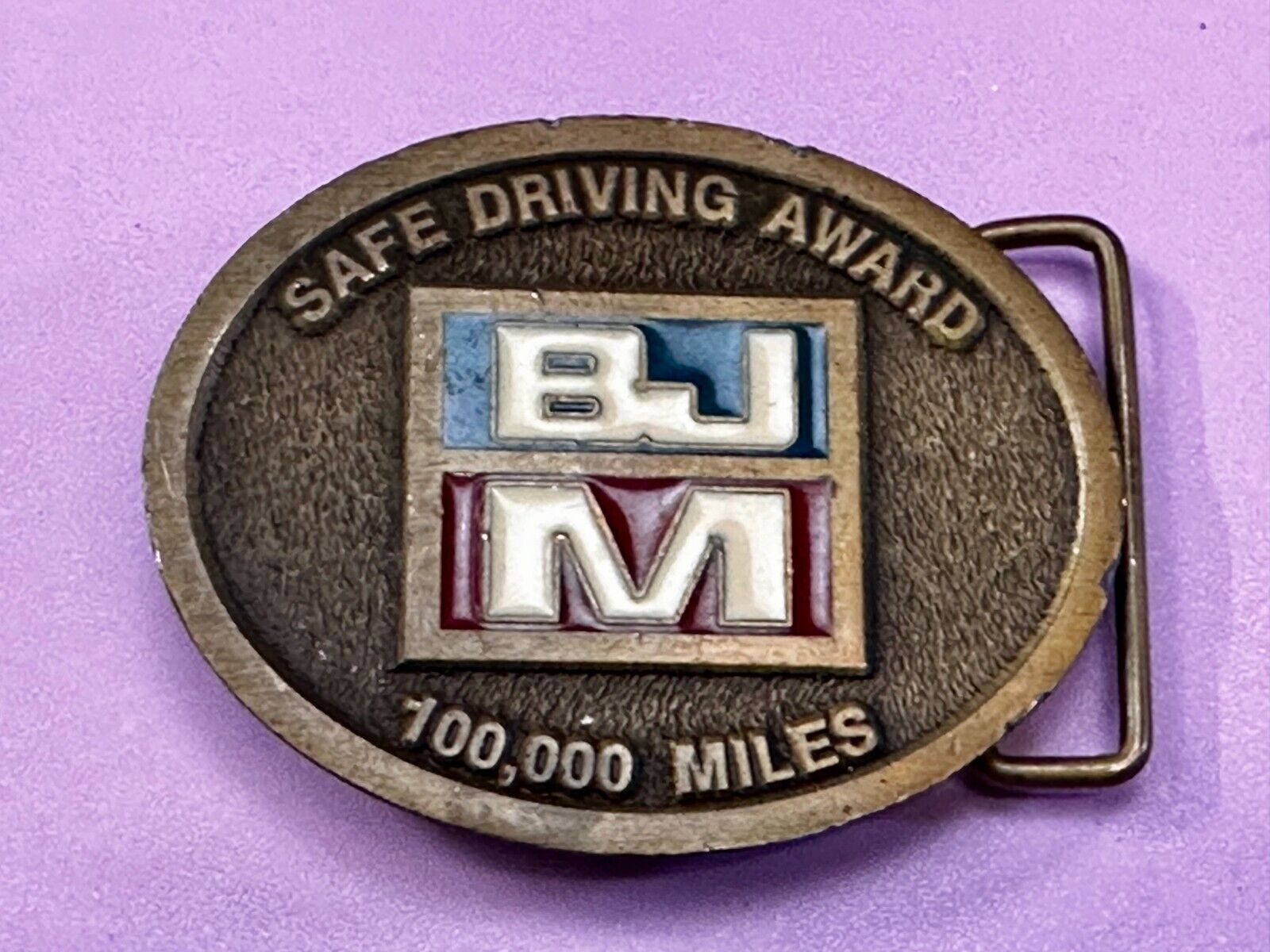 BJM 100,000 Miles Safe Driving Award Belt Buckle by CD Hit Made in Usa