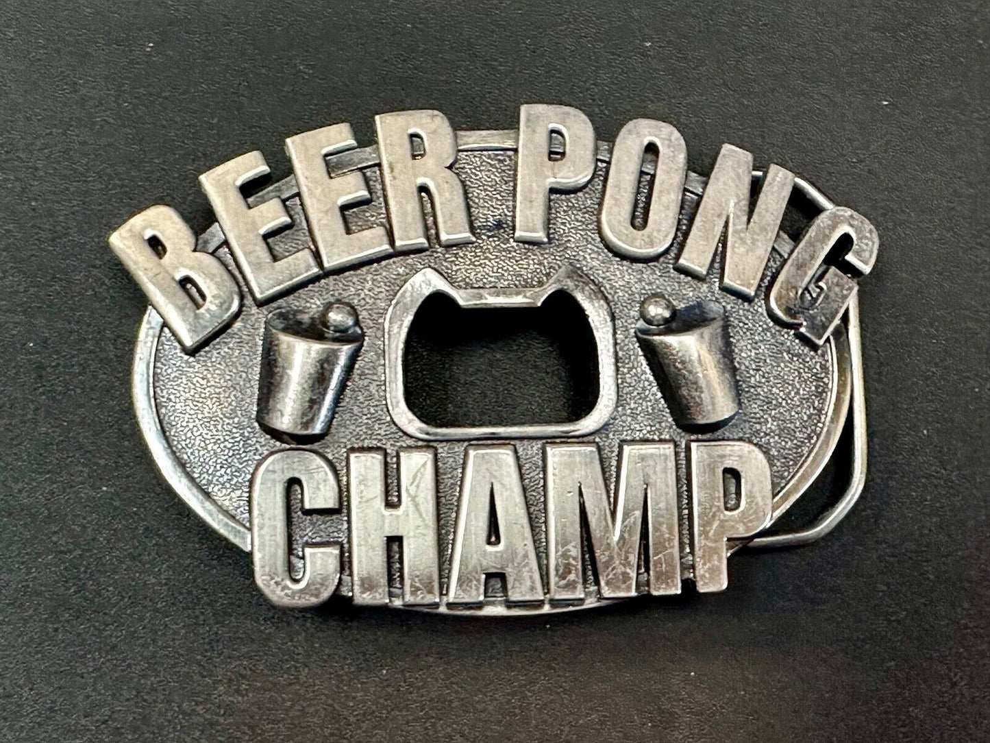 Beer Pong Champ Champion Bottle Opener And Belt Buckle by Kalan
