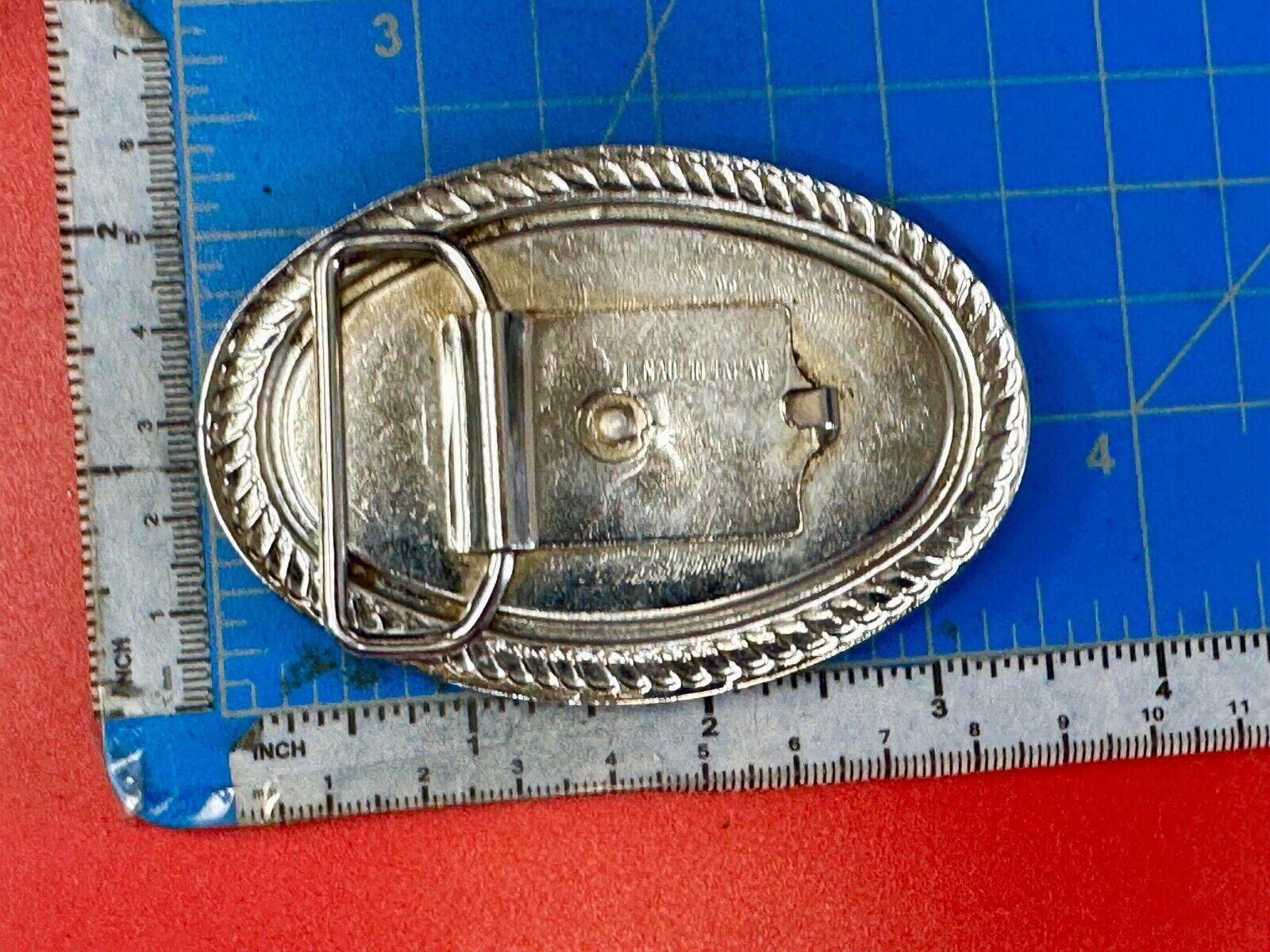 Vintage Cowboy Saddle Bronc western belt buckle  - made in Japan