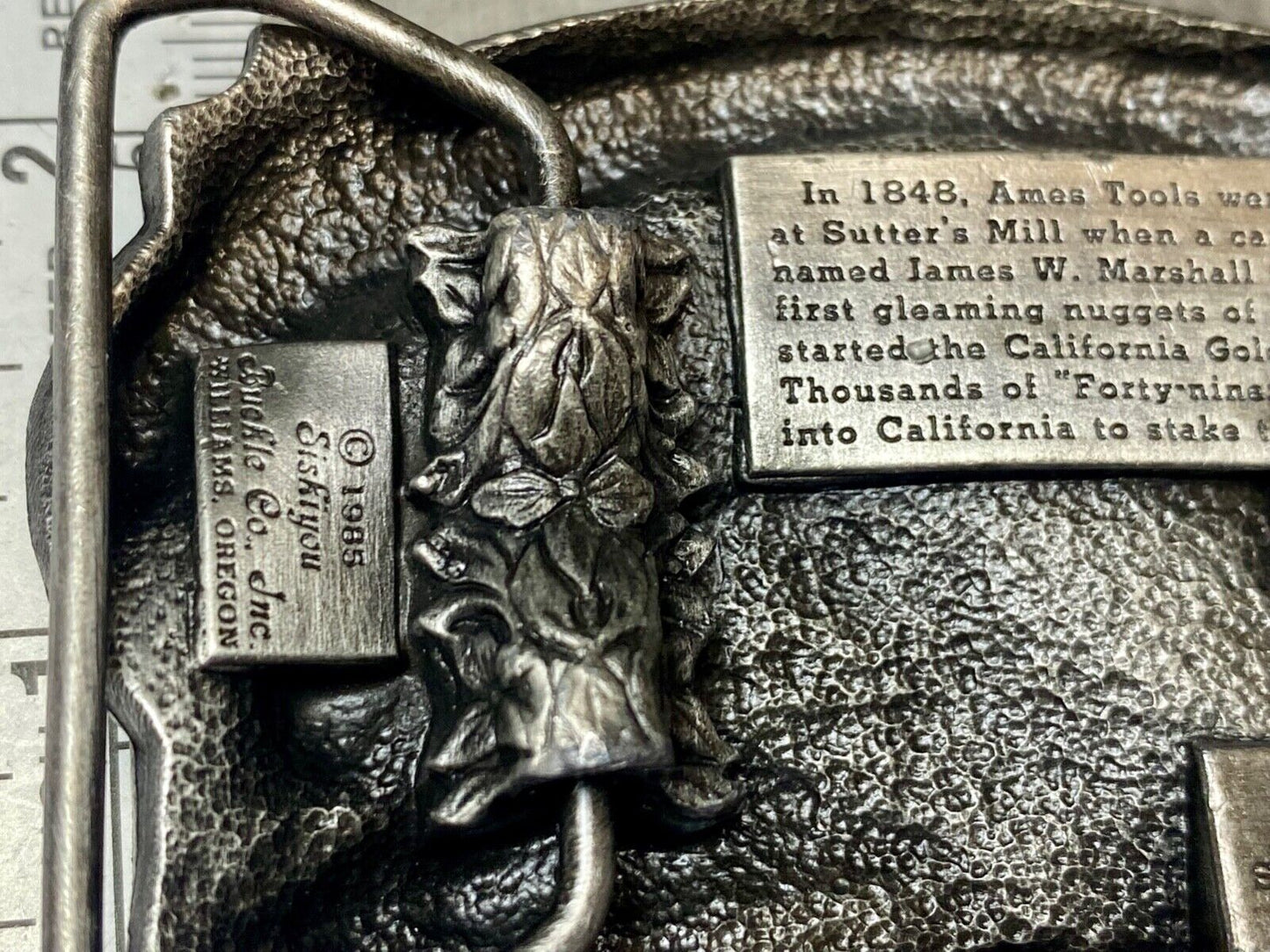 Ames Tools The gold rush of 1849 Vintage 1985 Siskiyou belt buckle
